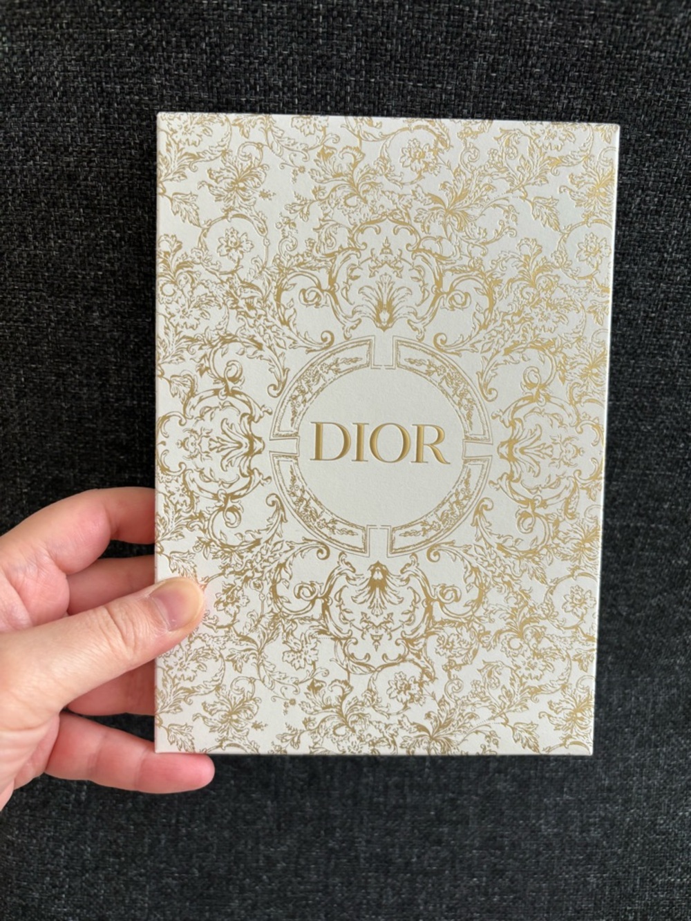 ✨BRAND NEW✨Dior White and Gold Ornate Notebook w/ box